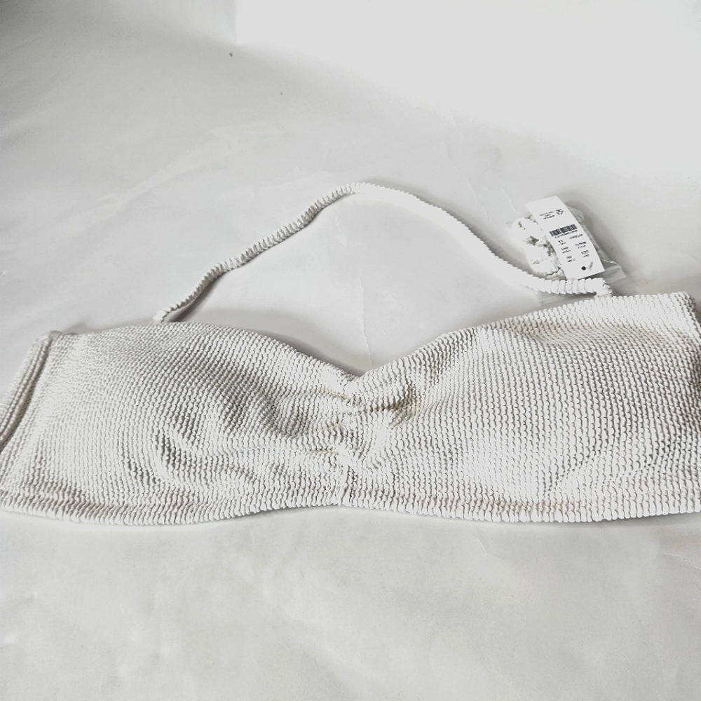 J. Crew Women's Size 2X Textured White Bikini Top